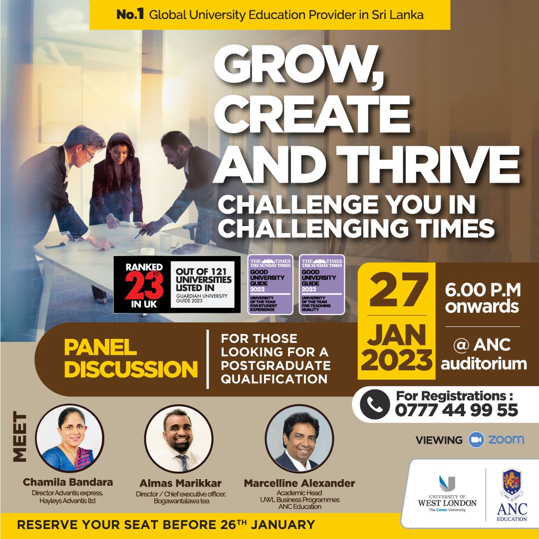 “Grow, Create & Thrive – Challenge you in Challenging Times ” – Panel Discussion
