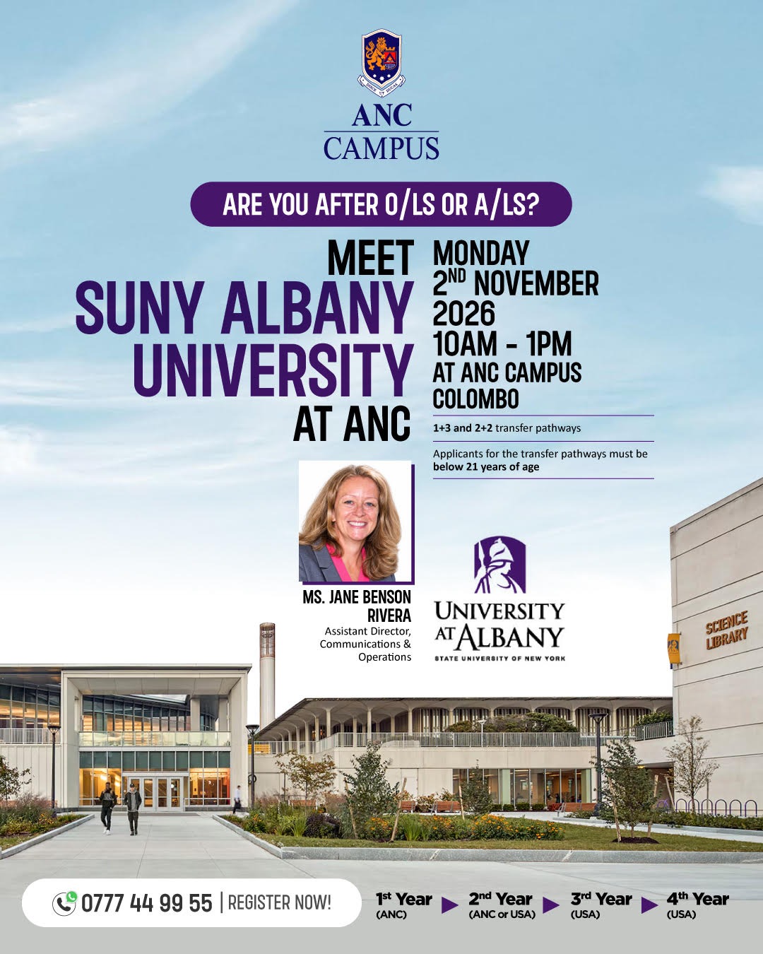 Meet SUNY Albany University Representatives at ANC Campus